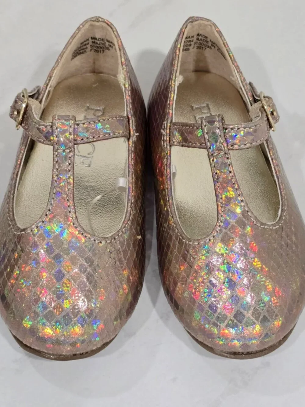 The Children’s Place ✦ Rose Gold Glitter Shoes ✦ Iridescent Buckle Closure 4 NWT